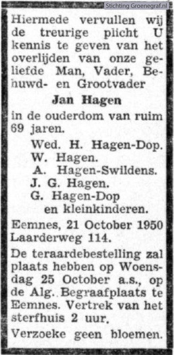 Afbeelding bij Jan  Hagen