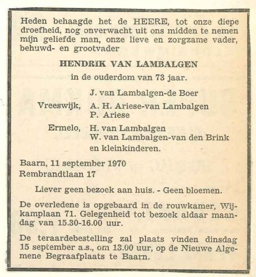 Afbeelding bij Hendrik van Lambalgen