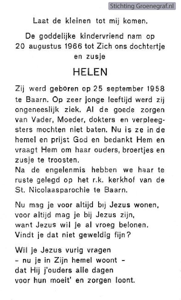 Overlijdensscan Helen  Nijholt