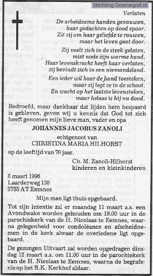 Afbeelding bij Johannes Jacobus  Zanoli