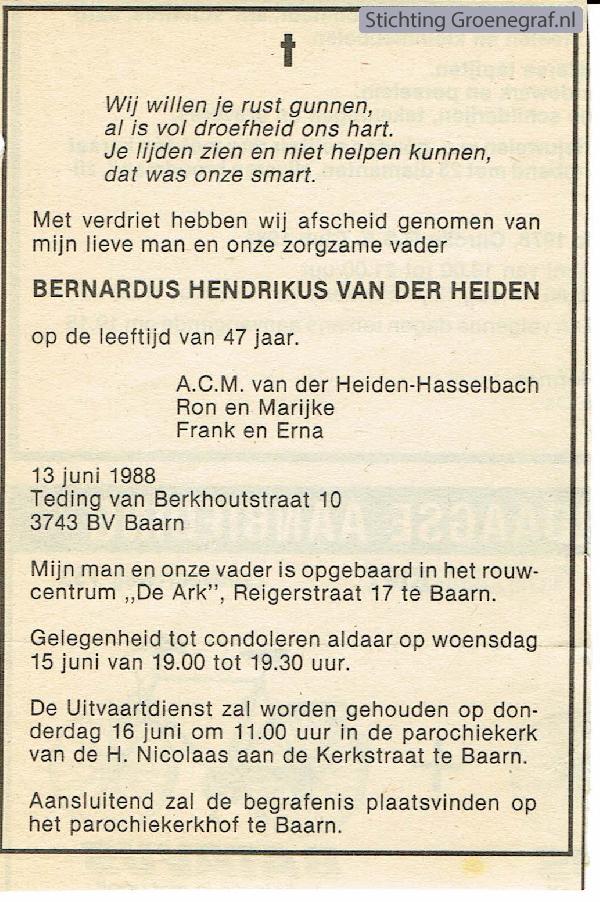 Afbeelding bij Bernardus Hendrikus van der Heiden