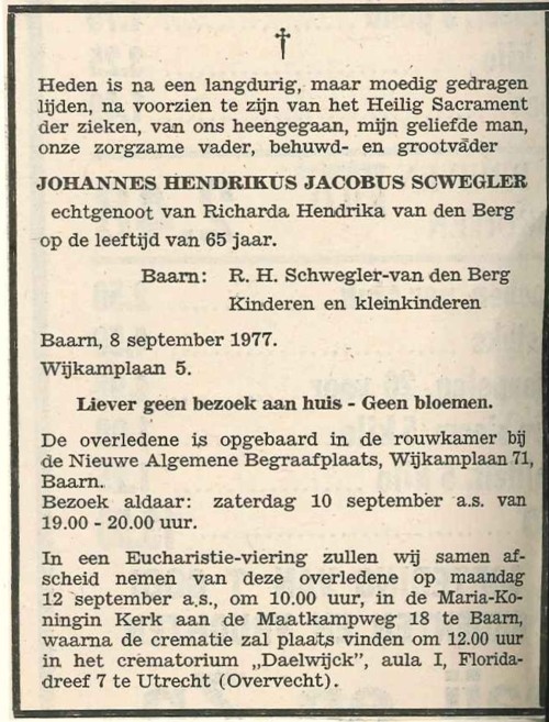 Afbeelding bij Johannes Hendrikus Jacobus  Schwegler