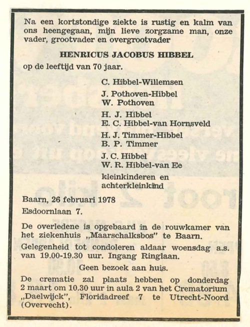 Afbeelding bij Henricus Jacobus  Hibbel