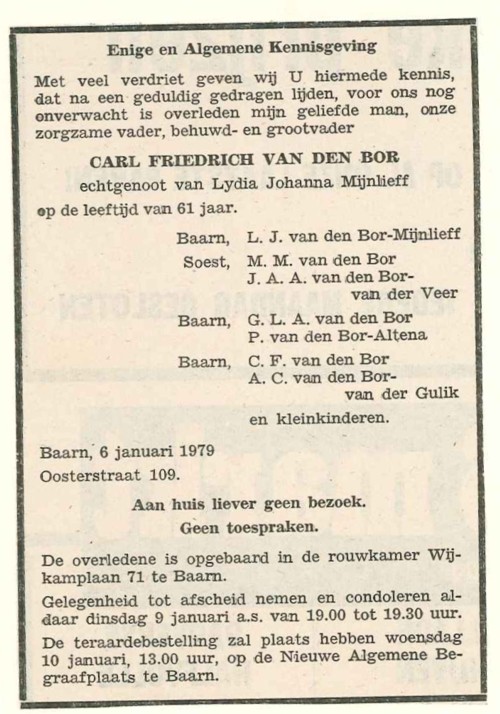 Afbeelding bij Carl Friedrich van den Bor