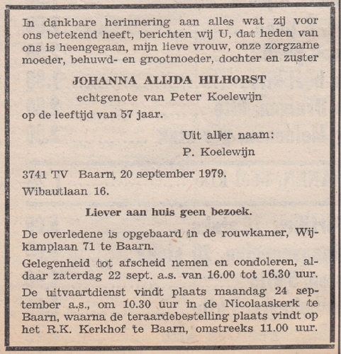 Afbeelding bij Johanna Alijda  Hilhorst