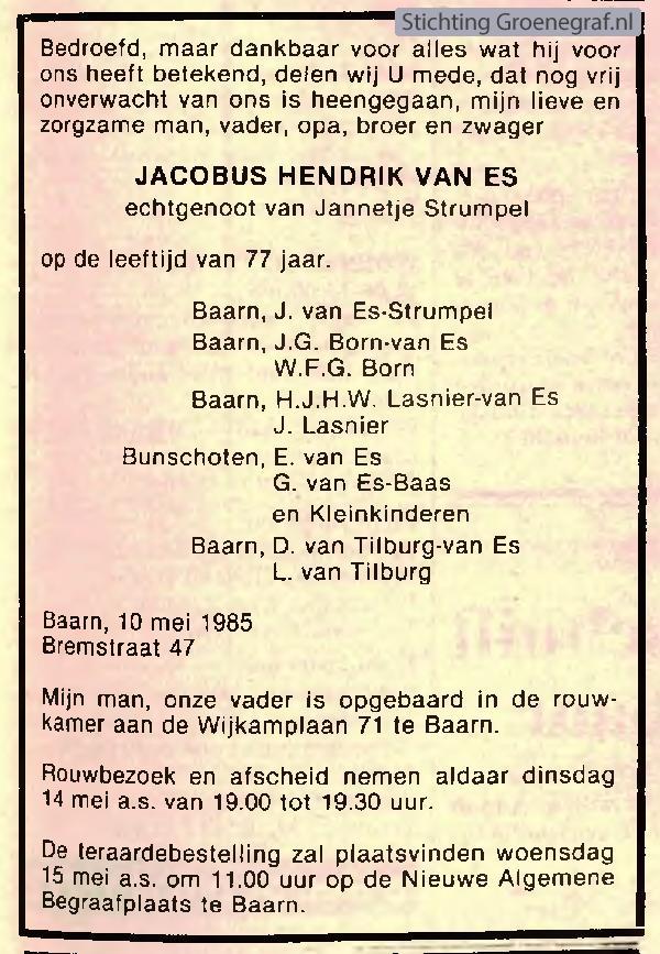 Afbeelding bij Jacobus Hendrik van Es