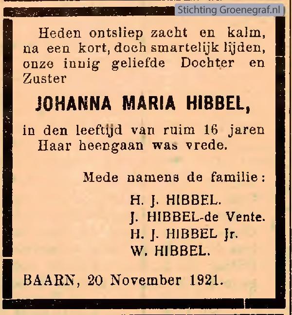 Afbeelding bij Johanna Maria  Hibbel