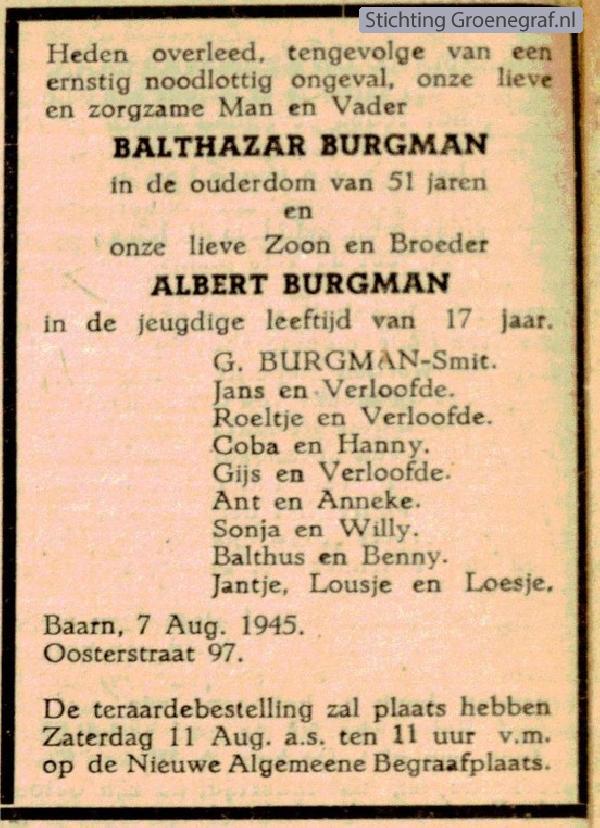 Overlijdensscan Balthazar  Burgman