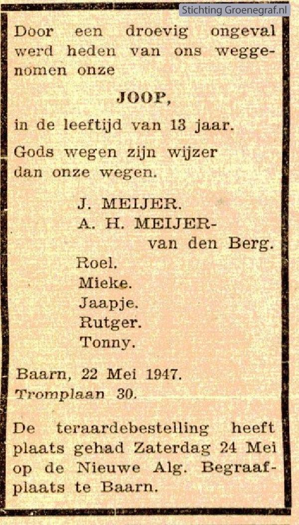 Afbeelding bij Johannes Wilhelmus  Meijer