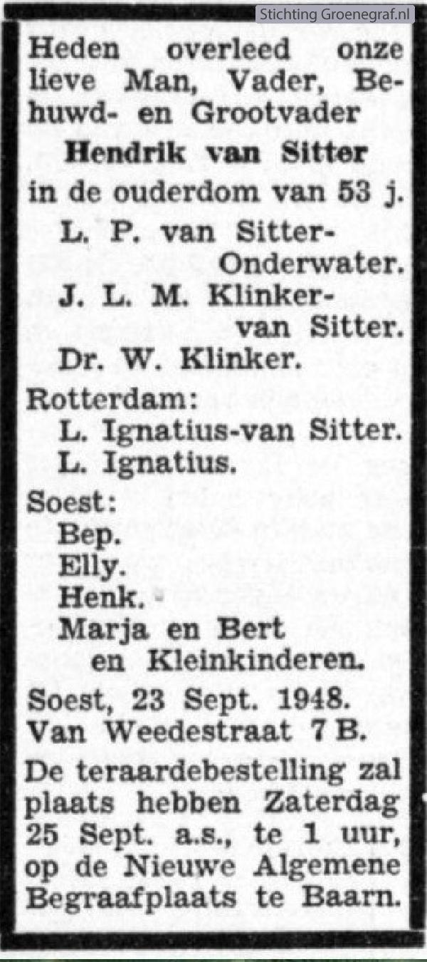 Afbeelding bij Hendrik van Sitter