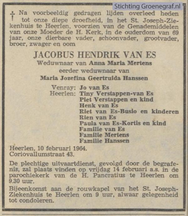 Afbeelding bij Jacobus Hendrik van Es