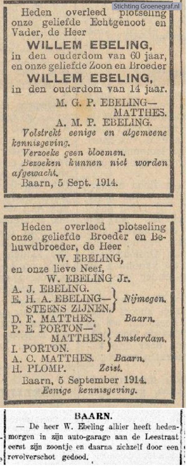 Overlijdensscan Willem  Ebeling