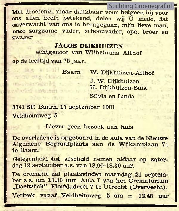 Afbeelding bij Jacob  Dijkhuizen