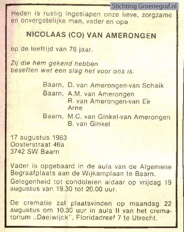 Afbeelding bij Nicolaas van Amerongen