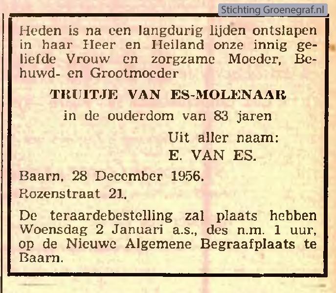 Afbeelding bij Truitje  Molenaar