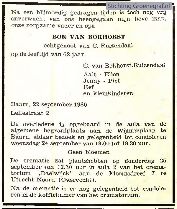 Overlijdensscan Bor van Bokhorst