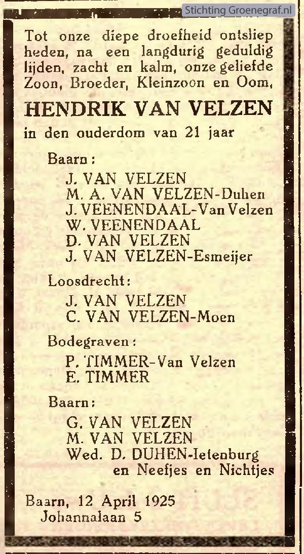 Afbeelding bij Hendrik van Velzen