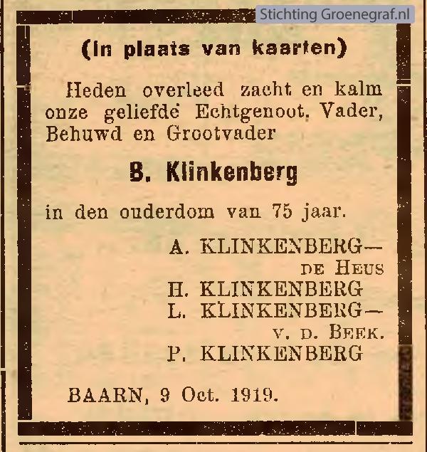 Overlijdensscan Broer  Klinkenberg