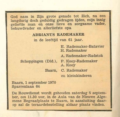 Afbeelding bij Adrianus  Rademaker