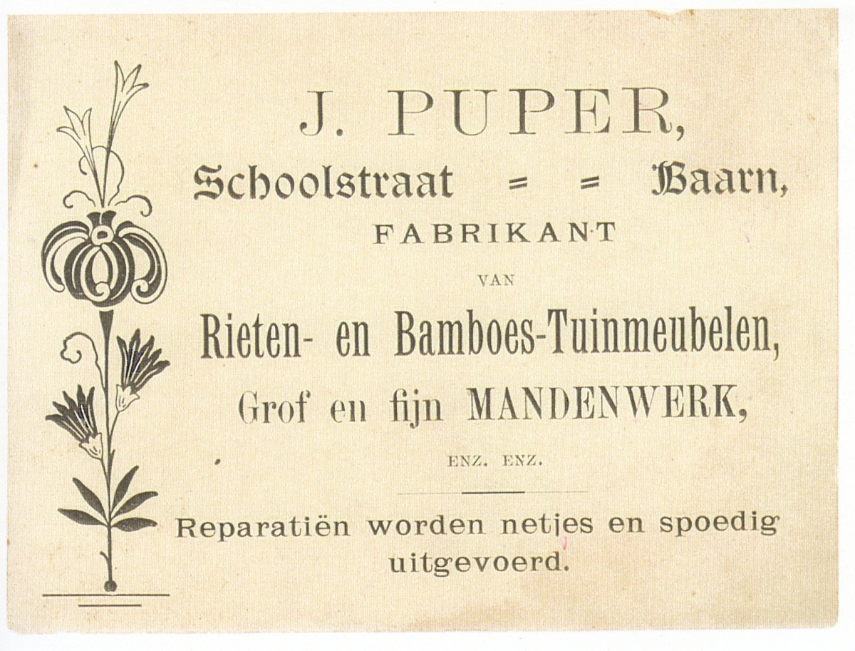 J. Puper, Rieten- en Bamboes-Tuinmeubelen