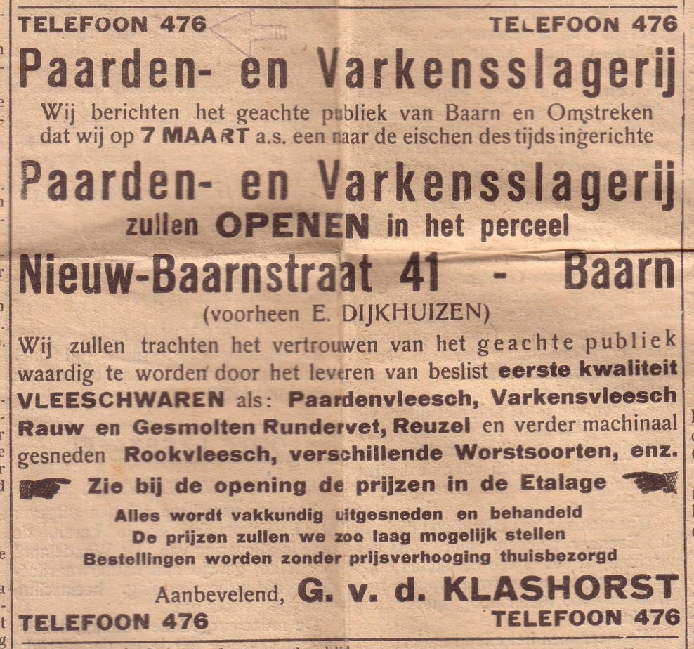 G. van de Klashorst paarden en varkensslagerij