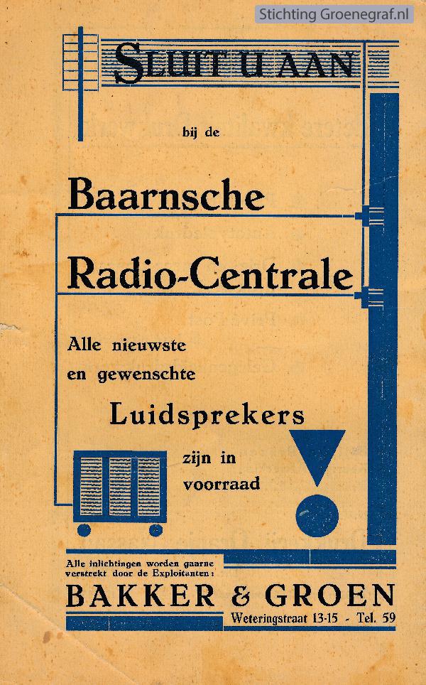 Foto  Baarnsche Radio-Centrale Bakker & Groen