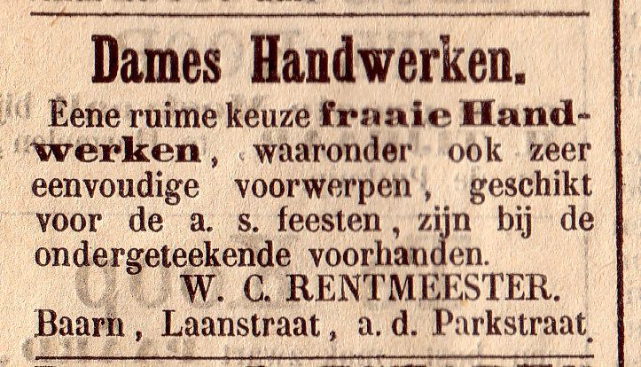 W.C. Rentmeester, dames handwerken