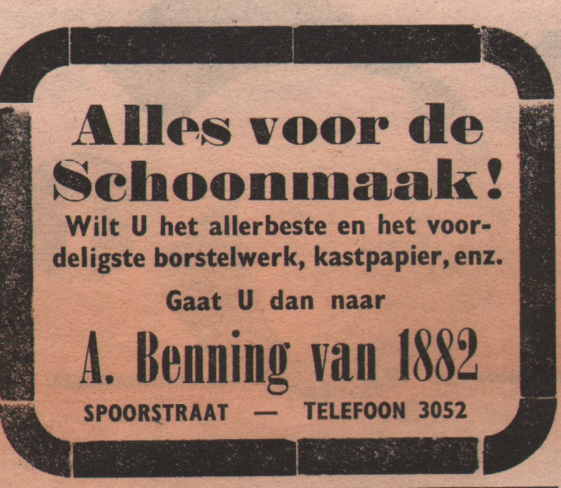 A. Benning, alles voor de schoonmaak