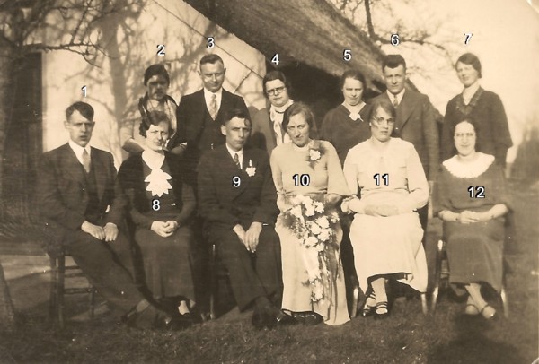 Foto  Gerrit Wegerif en Catharina van der Pol familieportret bij huwelijk