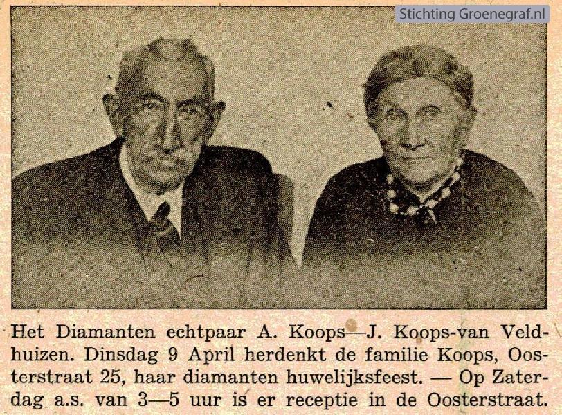 Foto  Arend Koops en Jannetje van Veldhuijsen